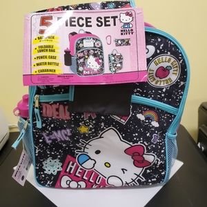 Brand New Hello Kitty 5 piece set kids Backpack